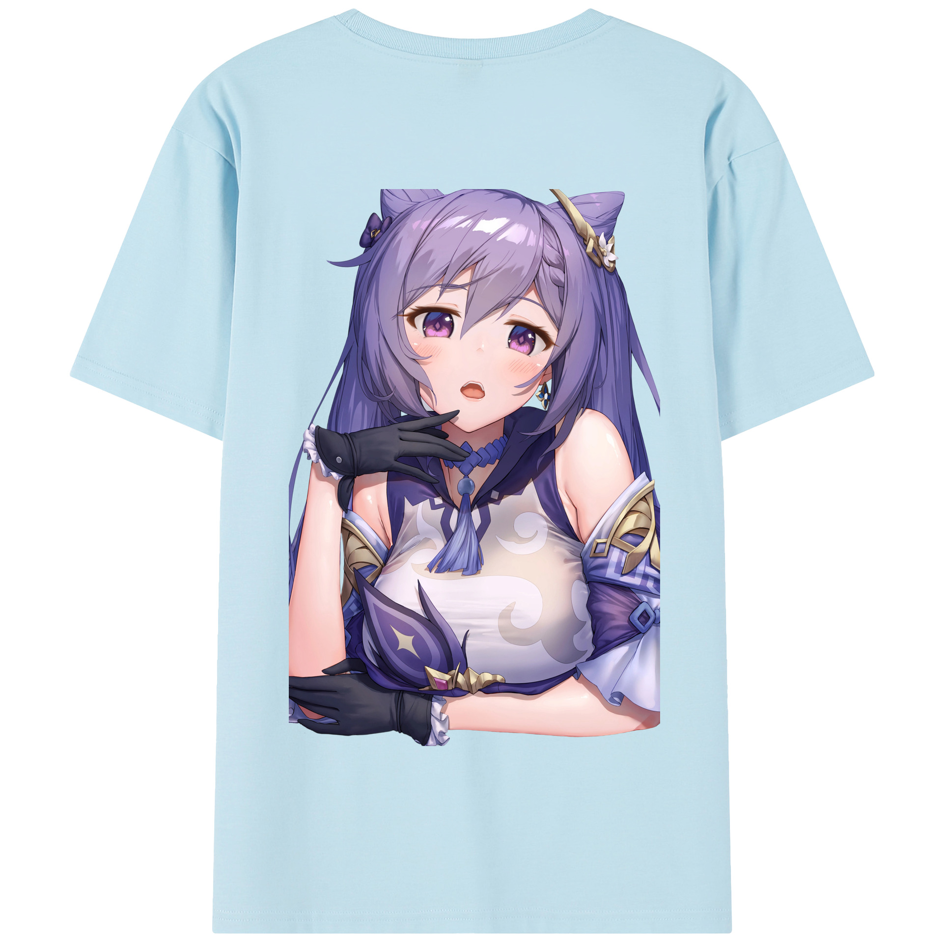 げんし神 刻晴 こくせい genshin Kokusei 綿100％半袖Tシャツ（背面プリント）